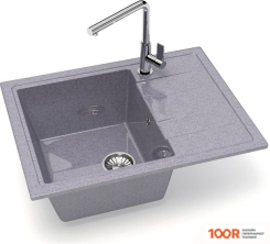 Кухонная мойка Glanz L150 (ТЕМНО-СЕРЫЙ ГЛЯНЦЕВЫЙ) (360816)