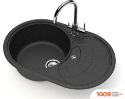 Кухонная мойка Glanz J33 (АТРАЦИТ МАТОВЫЙ) (360649)