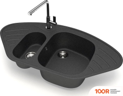 Кухонная мойка Glanz J23 (АТРАЦИТ МАТОВЫЙ) (360529)