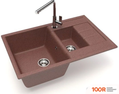 Кухонная мойка Glanz J210 (ТЕРРАКОТ МАТОВЫЙ) (360517)
