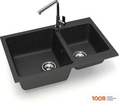 Кухонная мойка Glanz J191 (АТРАЦИТ МАТОВЫЙ) (360479)