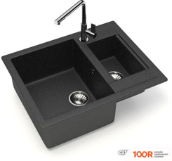 Кухонная мойка Glanz J19 (АТРАЦИТ МАТОВЫЙ) (360459)