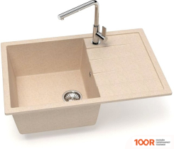 Кухонная мойка Glanz J161 (СЛОНОВАЯ КОСТЬ МАТОВЫЙ) (360445)