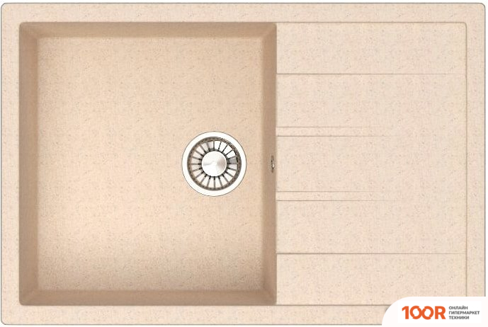 Кухонная мойка Glanz J161 (СЛОНОВАЯ КОСТЬ МАТОВЫЙ) (360445)