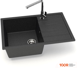Кухонная мойка Glanz J161 (АТРАЦИТ МАТОВЫЙ) (360439)
