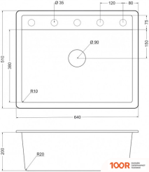 Кухонная мойка Emar EMQ-1640.Q (МОРИОН) (360217)