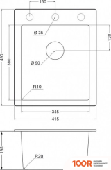 Кухонная мойка Emar EMQ-1415.Q (БЕРИЛЛ) (360161)
