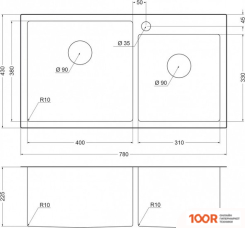Кухонная мойка Emar EMB-210 PVD NANO DARK (360154)