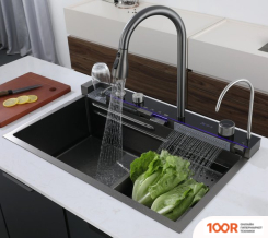 Кухонная мойка Cerruti SPA GLORIA II NANO BLACK CT10356 (СЕРЫЙ) (359848)