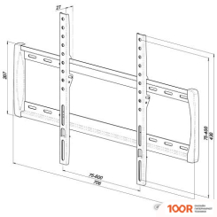 Кронштейн Trone ТЕХНО-600F (ЧЕРНЫЙ) (359386)