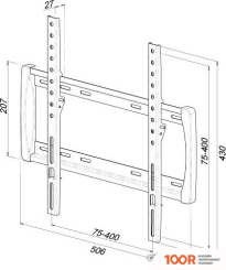 Кронштейн Trone ТЕХНО-400F (ЧЕРНЫЙ) (359384)