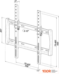 Кронштейн Trone ТЕХНО-400 (ЧЕРНЫЙ) (359382)