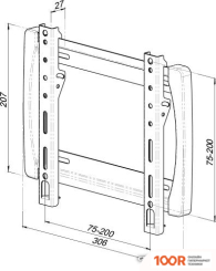 Кронштейн Trone ТЕХНО-200F (ЧЕРНЫЙ) (359381)