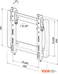 Кронштейн Trone ТЕХНО-200 (ЧЕРНЫЙ) (359380)