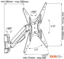 Кронштейн Maclean MC-785 (ЧЕРНЫЙ) (359212)