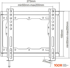 Кронштейн iTech P2F (ЧЕРНЫЙ) (359102)