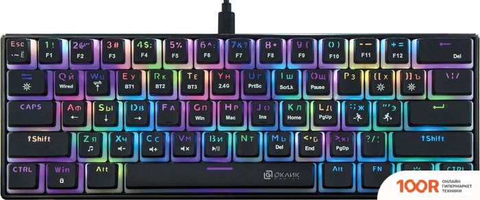 Клавиатура Оклик K763W (ЧЕРНЫЙ) (354934)