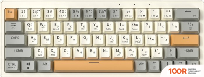 Клавиатура JEGG ZA63 PRO BEIGE GRAY YELLOW (TNT YELLOW) (354854)