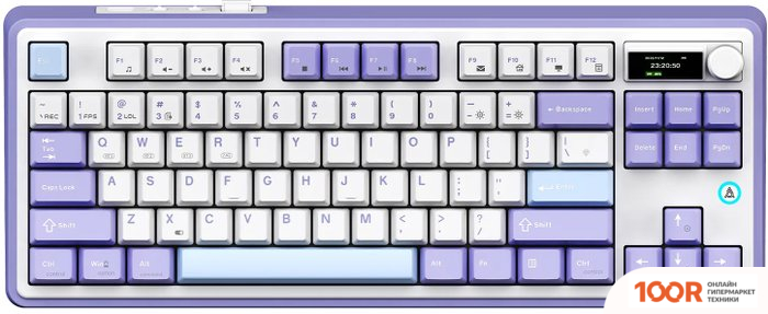 Клавиатура Ajazz AK870 (БЕЛЫЙ/ФИОЛЕТОВЫЙ, MAGNETIC SWITCHES) (354846)