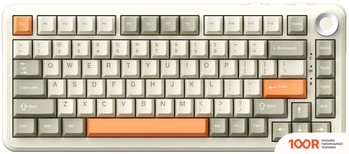 Клавиатура Ajazz AK820 MAX (БЕЖЕВЫЙ/ОРАНЖЕВЫЙ, AJAZZ FLYING FISH) (354839)