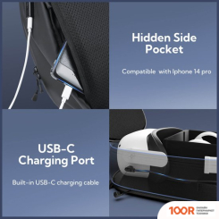 Zyber WATERPROOF HARD SHELL VR CASE WITH USB CHARGING PORT (354373)