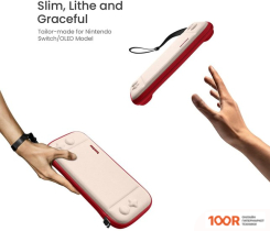 Tomtoc FANCYCASE G05 SLIM ДЛЯ NINTENDO SWITCH/NINTENDO SWITCH OLED (БЕЛЫЙ/КРАСНЫЙ) (354346)