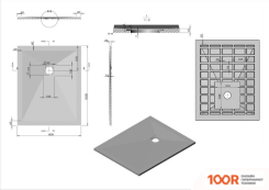 Душевой поддон Vincea VST-4SR8010A 100X80 (349191)