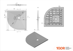 Душевой поддон Vincea VST-4SQ9090G 90X90 (349186)