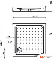 Душевой поддон Vincea VST-3AS-9090 90X90 (349180)
