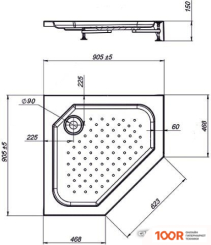 Душевой поддон Vincea VST-3AP-9090 90X90 (349174)