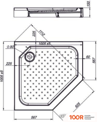 Душевой поддон Vincea VST-3AP-1010 100X100 (349173)