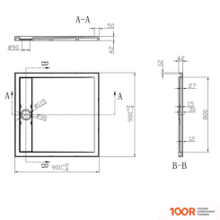 Душевой поддон Vincea VST-2SR39090B 90X90 (349171)
