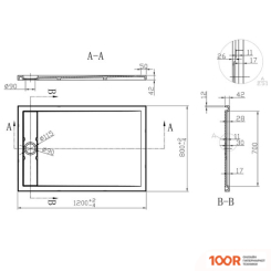 Душевой поддон Vincea VST-2SR38012W 120X80 (349170)