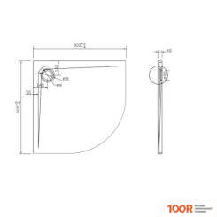 Душевой поддон Vincea VST-2SQ9090MW 90X90 (349161)