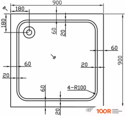 Душевой поддон Vincea VST-2AS-9090 90 СМ (349159)