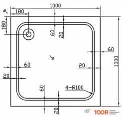 Душевой поддон Vincea VST-2AS-1010 100 СМ (349157)