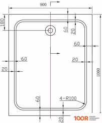 Душевой поддон Vincea VST-2AR-9010 100X90 СМ (349155)
