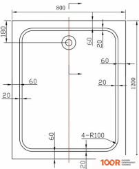 Душевой поддон Vincea VST-2AR-8012 120X80 СМ (349154)