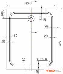 Душевой поддон Vincea VST-2AR-8010 100X80 СМ (349153)