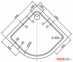 Душевой поддон Vincea VST-2AQ-1010 100 СМ (349150)