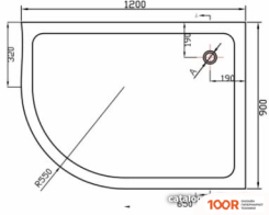 Душевой поддон Vincea VST-2AJ-1290R 120X90 СМ (349147)