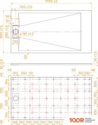 Душевой поддон RGW TUS-W 90X170 (349098)