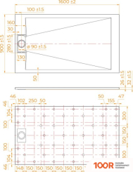 Душевой поддон RGW TUS-W 90X160 (349097)