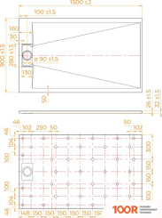 Душевой поддон RGW TUS-W 90X150 (349096)