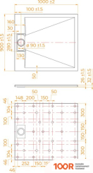 Душевой поддон RGW TUS-W 90X100 (349092)