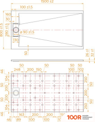 Душевой поддон RGW TUS-W 80X150 (349088)