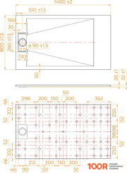 Душевой поддон RGW TUS-W 80X140 (349087)