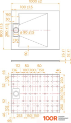 Душевой поддон RGW TUS-W 80X100 (349085)