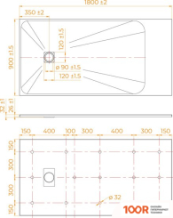 Душевой поддон RGW TSS-W 90X180 (349084)