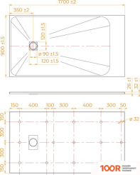 Душевой поддон RGW TSS-W 90X170 (349083)